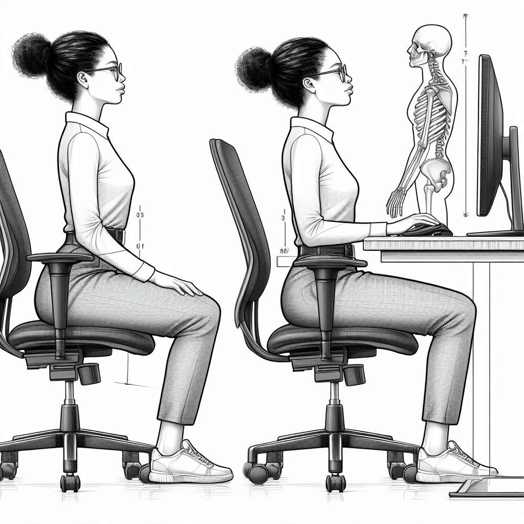 A women sitting in a good posture