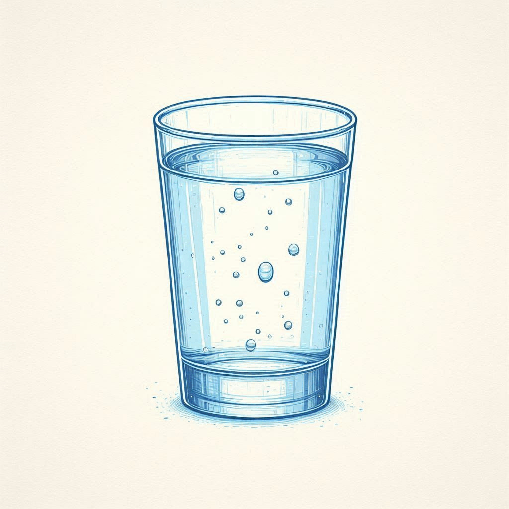 a glass of water