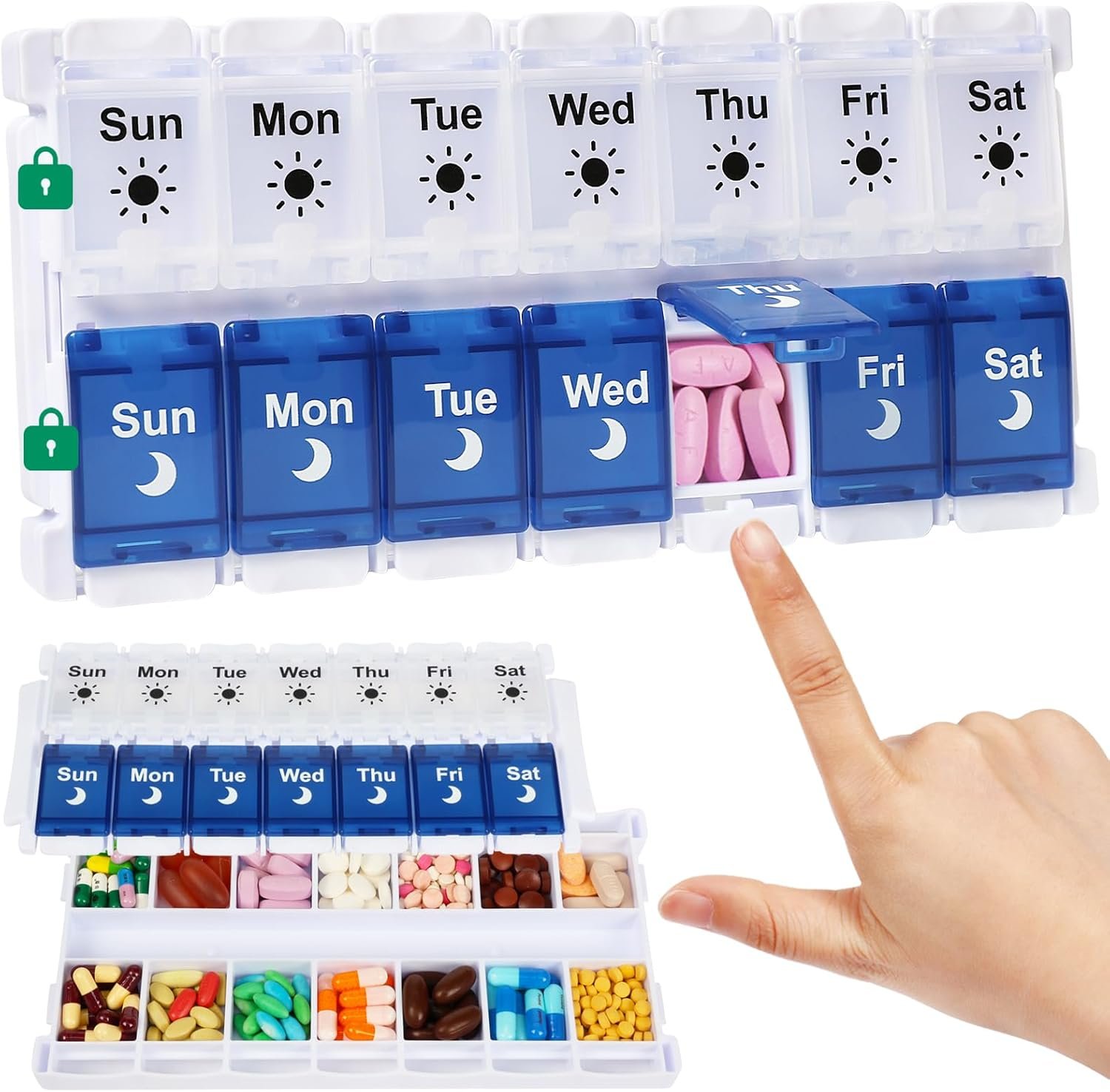 Weekly Pill Organizer 2 Times a Day