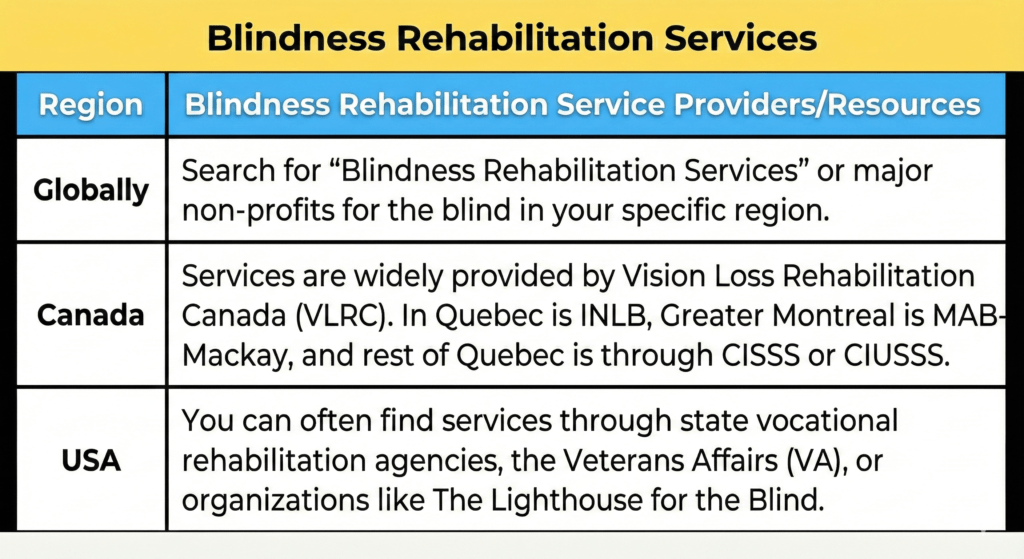 Blindness Rehabilitation Service Providers/Resources