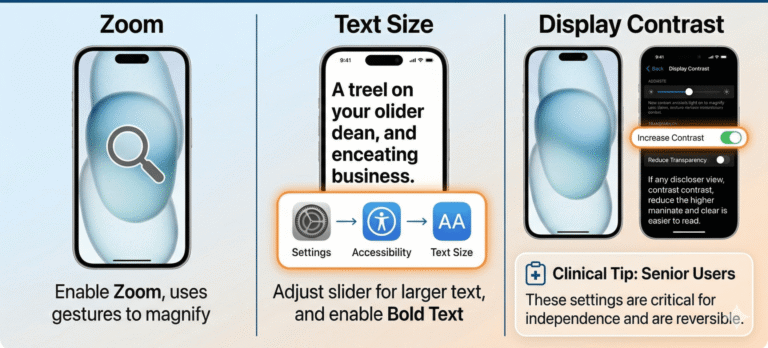 iPhone settings for low vision seniors