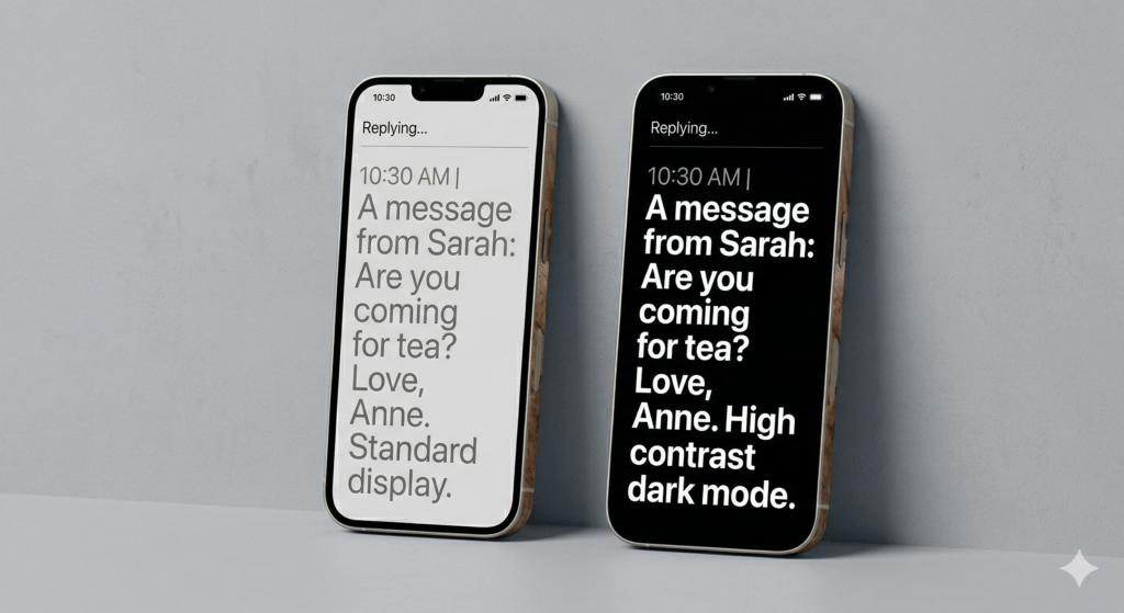 color contrast in iphone- accessibility feature